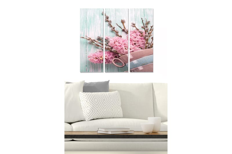 Canvasbilde Floral 3-pk flerfarget - 22x05 cm - Interiør - Maleri & posters - Lerretsbilder