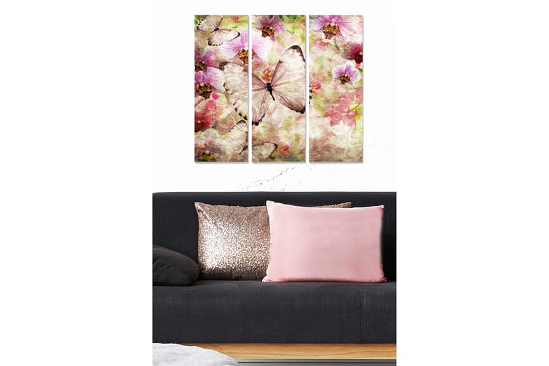 Canvasbilde Floral 3-pk flerfarget - 22x05 cm - Interiør - Maleri & posters - Lerretsbilder