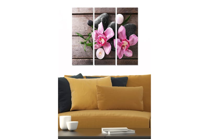 Canvasbilde Floral 3-pk flerfarget - 22x05 cm - Interiør - Maleri & posters - Lerretsbilder