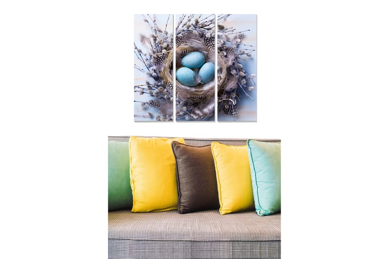 Canvasbilde Floral 3-pk flerfarget - 22x05 cm - Interiør - Maleri & posters - Lerretsbilder