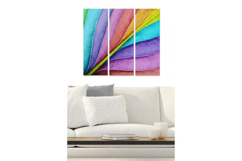 Canvasbilde Floral 3-pk flerfarget - 22x05 cm - Interiør - Maleri & posters - Lerretsbilder