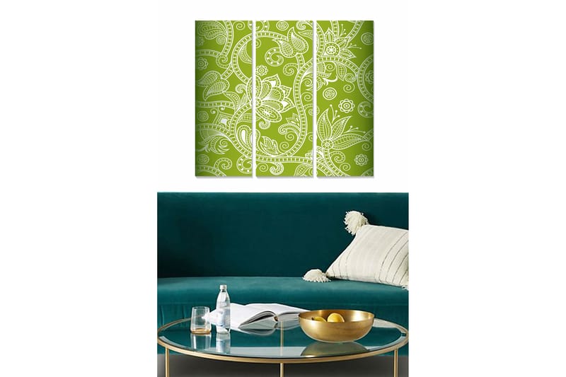 Canvasbilde Floral 3-pk flerfarget - 22x05 cm - Interiør - Maleri & posters - Lerretsbilder