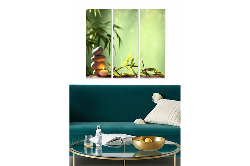 Canvasbilde Floral 3-pk flerfarget - 22x05 cm - Interiør - Maleri & posters - Lerretsbilder