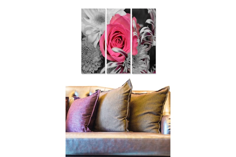 Canvasbilde Floral 3-pk flerfarget - 22x05 cm - Interiør - Maleri & posters - Lerretsbilder