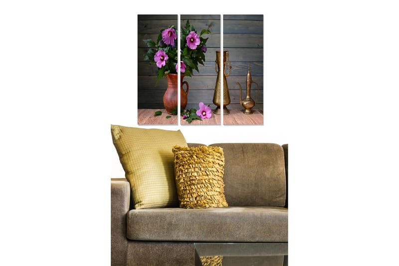 Canvasbilde Floral 3-pk flerfarget - 22x05 cm - Interiør - Maleri & posters - Lerretsbilder