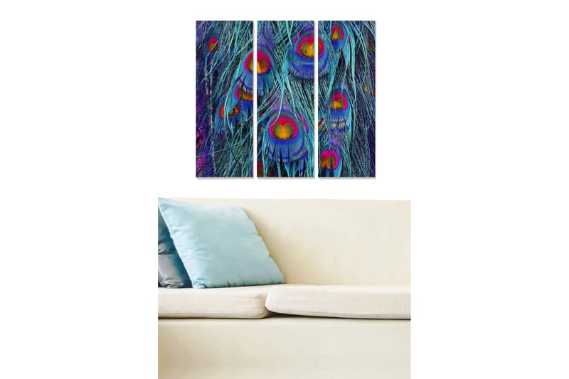 Canvasbilde Floral 3-pk flerfarget - 22x05 cm - Interiør - Maleri & posters - Lerretsbilder