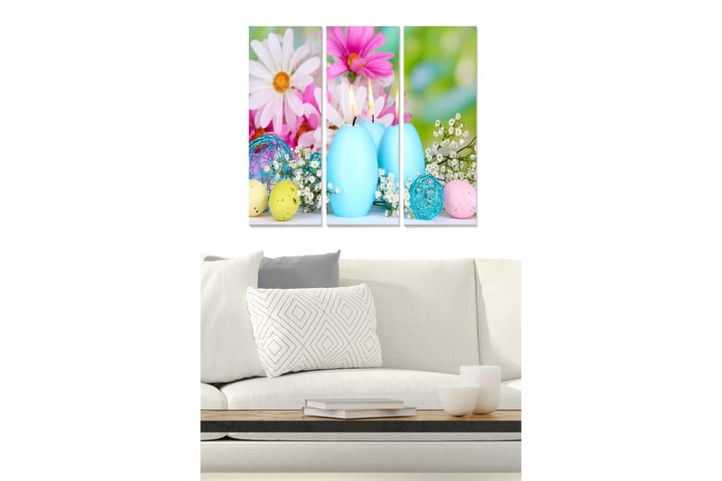 Canvasbilde Floral 3-pk flerfarget - 22x05 cm - Interiør - Maleri & posters - Lerretsbilder