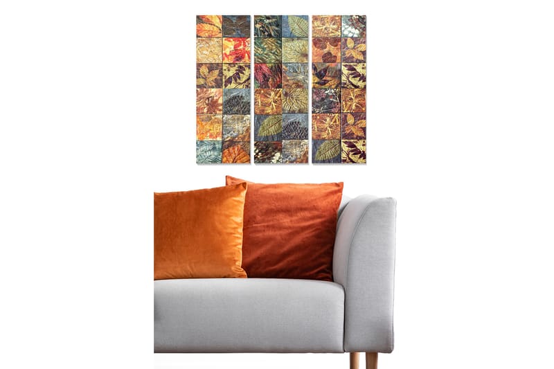 Canvasbilde Floral 3-pk flerfarget - 22x05 cm - Interiør - Maleri & posters - Lerretsbilder