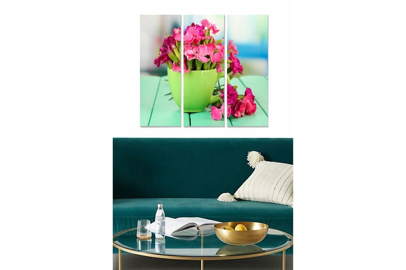 Canvasbilde Floral 3-pk flerfarget, 22x05 cm