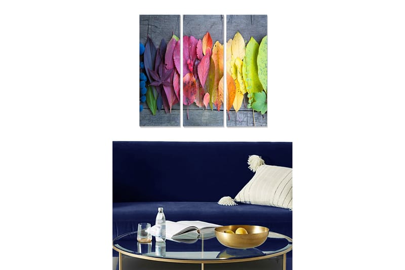 Canvasbilde Floral 3-pk flerfarget, 22x05 cm