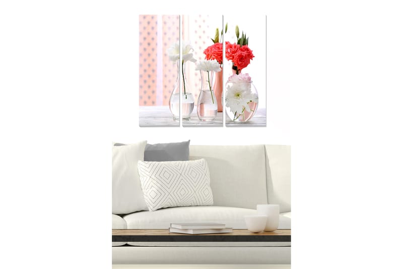 Canvasbilde Floral 3-pk flerfarget, 22x05 cm