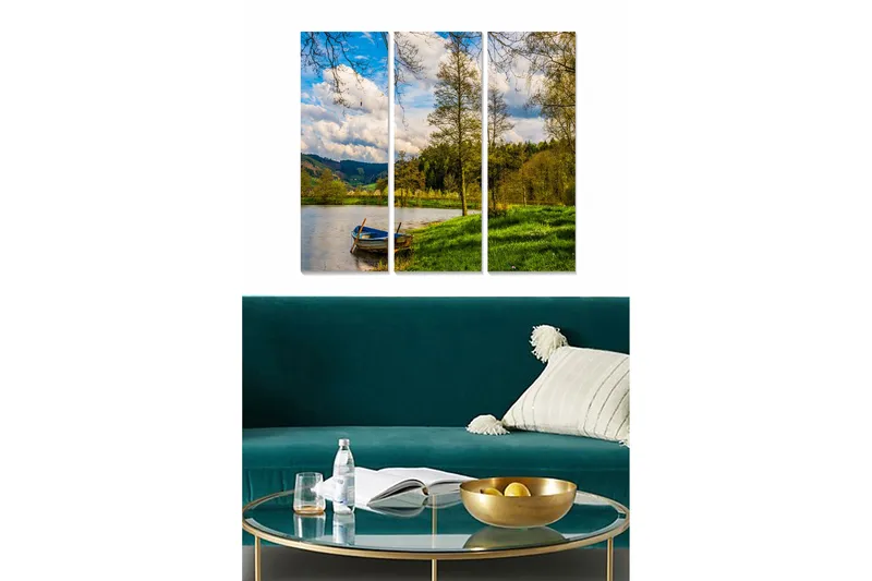 Canvasbilde Floral 3-pk flerfarget, 22x05 cm