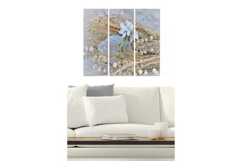 Canvasbilde Floral 3-pk flerfarget - 22x05 cm - Interiør - Maleri & posters - Lerretsbilder