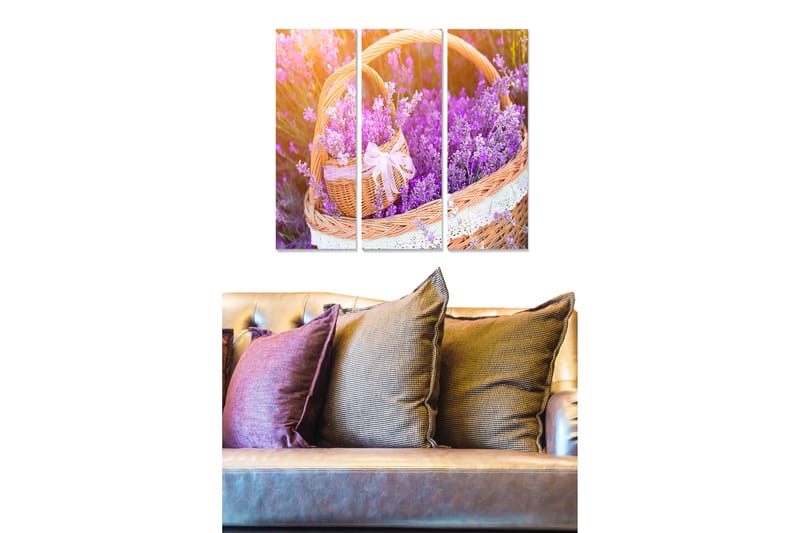 Canvasbilde Floral 3-pk flerfarget - 22x05 cm - Interiør - Maleri & posters - Lerretsbilder