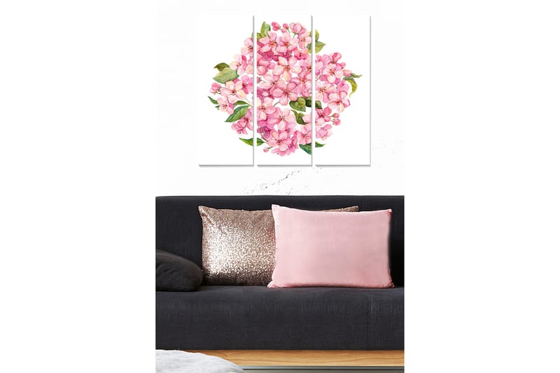 Canvasbilde Floral 3-pk flerfarget - 22x05 cm - Interiør - Maleri & posters - Lerretsbilder