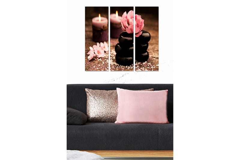 Canvasbilde Floral 3-pk flerfarget - 22x05 cm - Interiør - Maleri & posters - Lerretsbilder