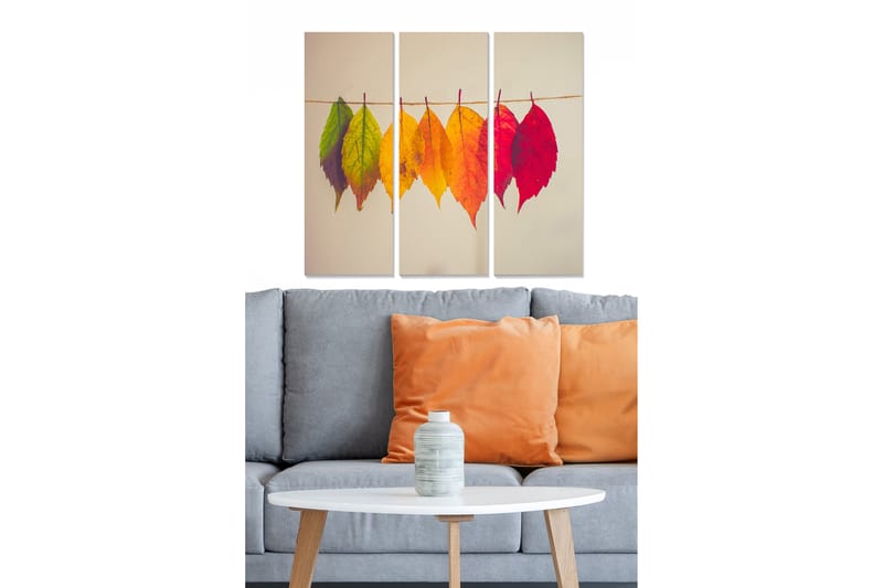 Canvasbilde Floral 3-pk flerfarget - 22x05 cm - Interiør - Maleri & posters - Lerretsbilder