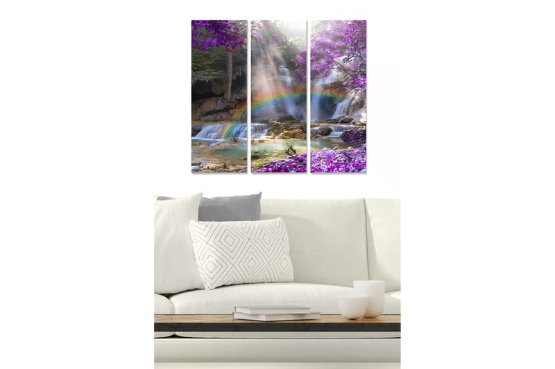 Canvasbilde Floral 3-pk flerfarget - 22x05 cm - Interiør - Maleri & posters - Lerretsbilder