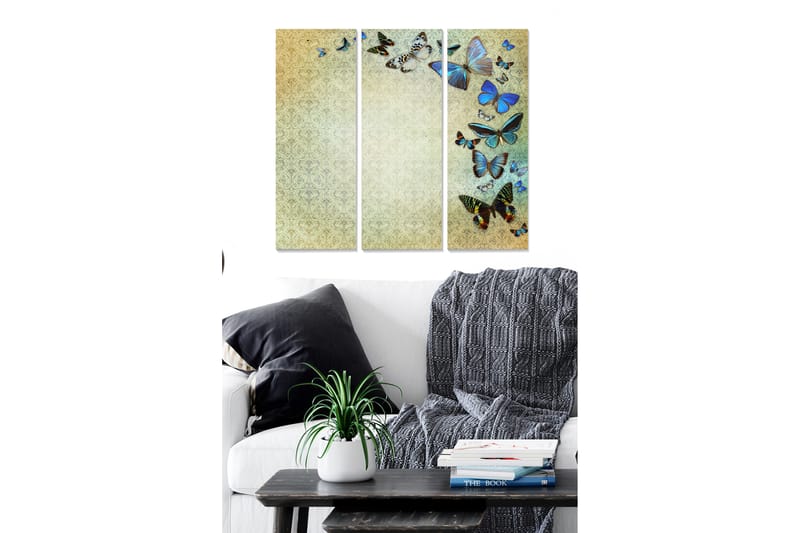 Canvasbilde Floral 3-pk flerfarget - 22x05 cm - Interiør - Maleri & posters - Lerretsbilder