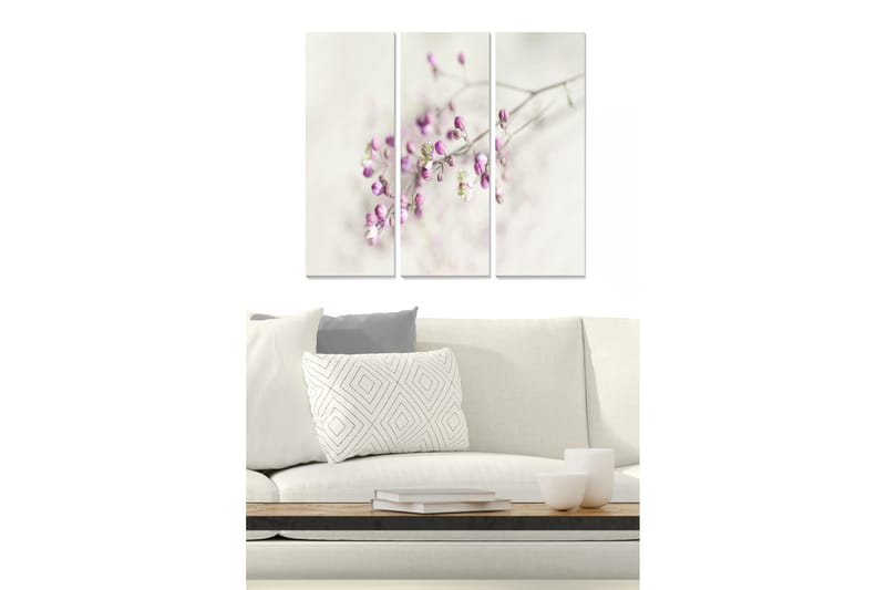 Canvasbilde Floral 3-pk flerfarget - 22x05 cm - Interiør - Maleri & posters - Lerretsbilder