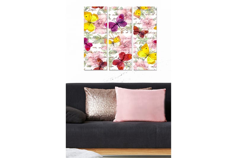 Canvasbilde Floral 3-pk flerfarget - 22x05 cm - Interiør - Maleri & posters - Lerretsbilder