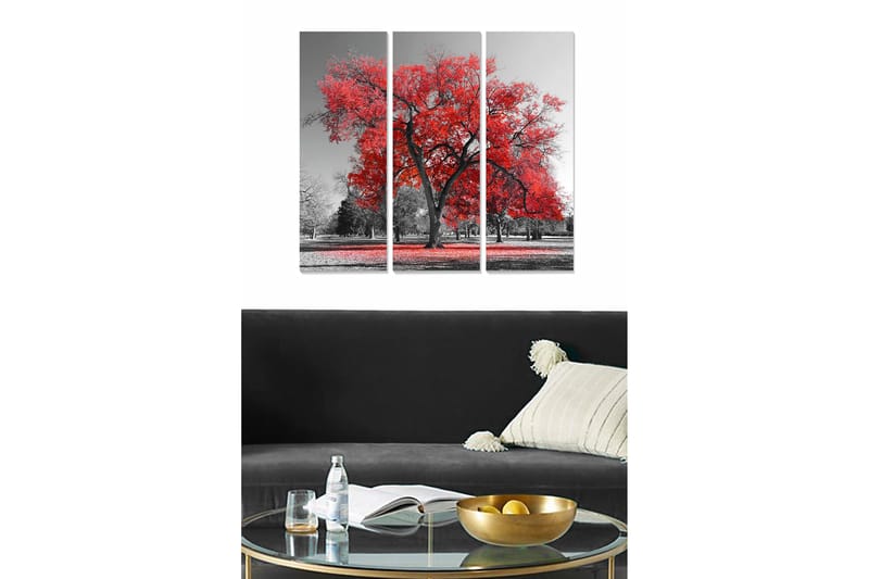 Canvasbilde Floral 3-pk flerfarget - 22x05 cm - Interiør - Maleri & posters - Lerretsbilder