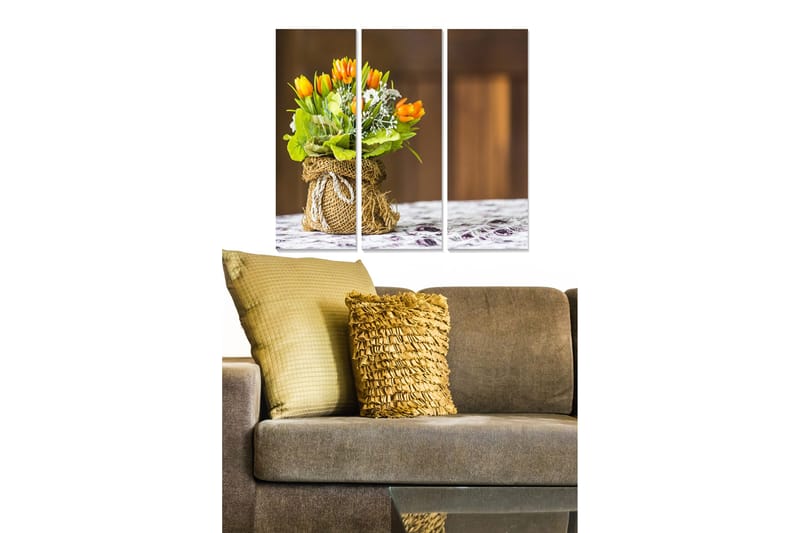 Canvasbilde Floral 3-pk flerfarget, 22x05 cm