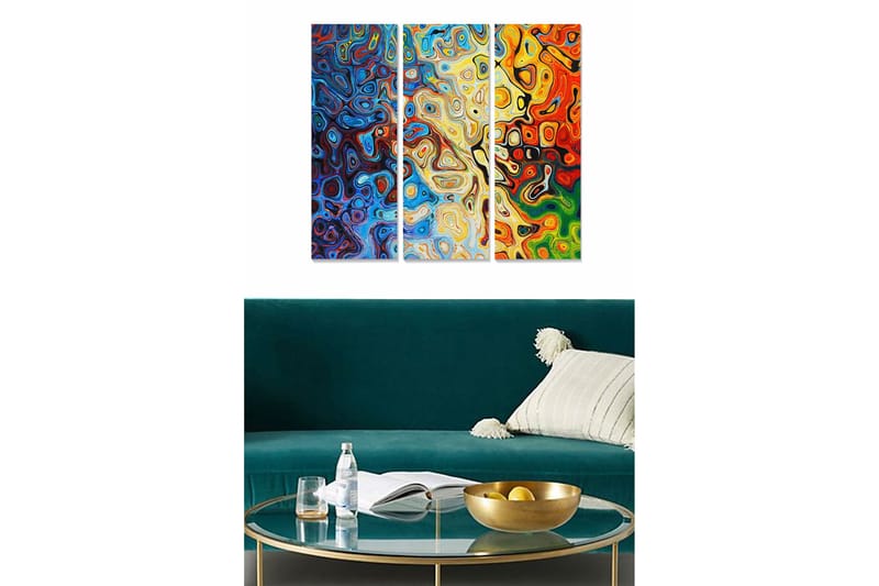 Canvasbilde Floral 3-pk flerfarget, 22x05 cm