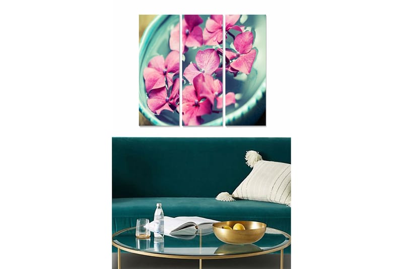 Canvasbilde Floral 3-pk flerfarget, 22x05 cm