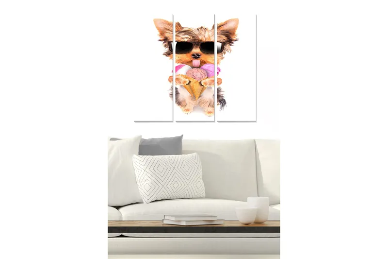 Canvasbilde Floral 3-pk flerfarget, 22x05 cm