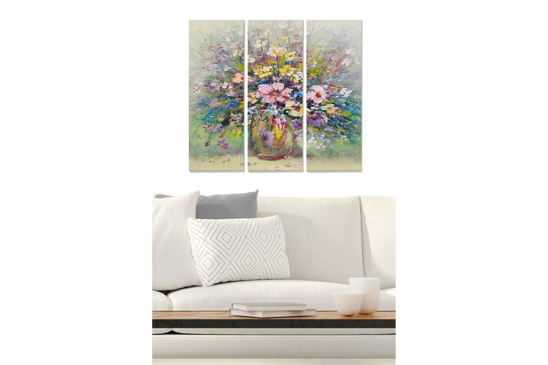 Canvasbilde Floral 3-pk flerfarget, 22x05 cm