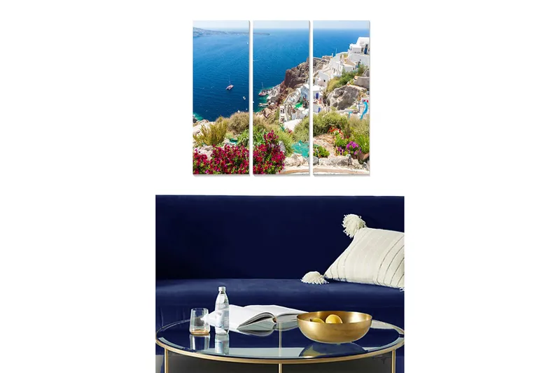 Canvasbilde Floral 3-pk flerfarget, 22x05 cm