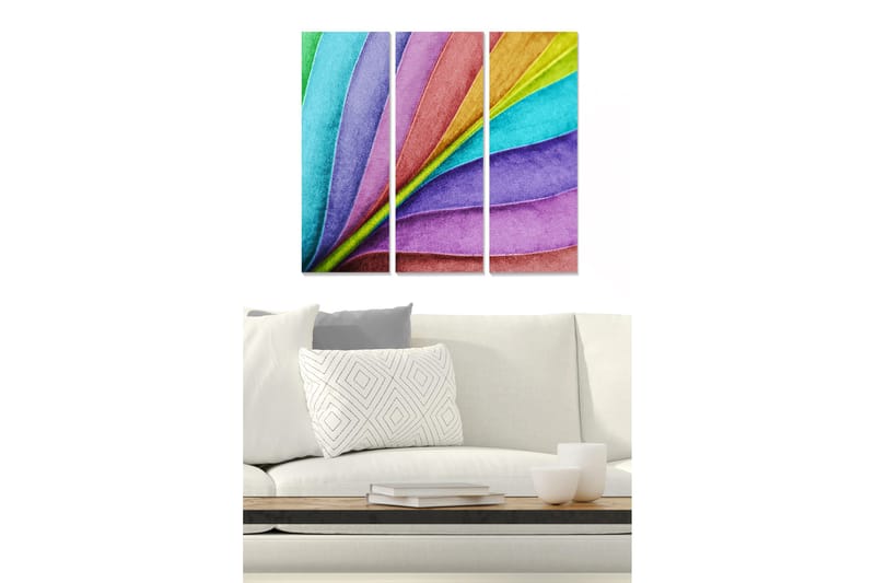 Canvasbilde Floral 3-pk flerfarget, 22x05 cm