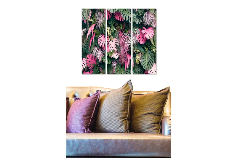 Canvasbilde Floral 3-pk flerfarget, 22x05 cm