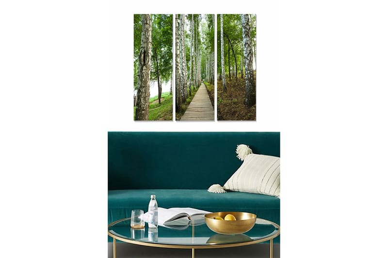 Canvasbilde Floral 3-pk flerfarget, 22x05 cm