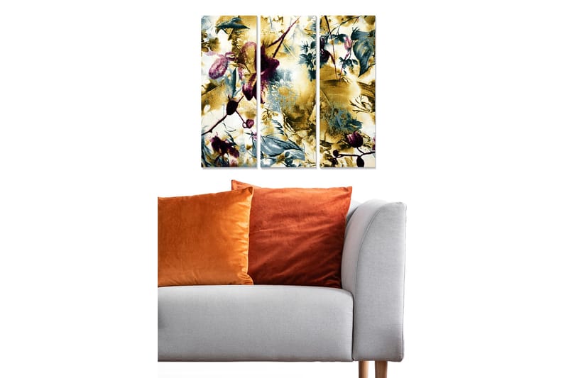 Canvasbilde Floral 3-pk flerfarget, 22x05 cm