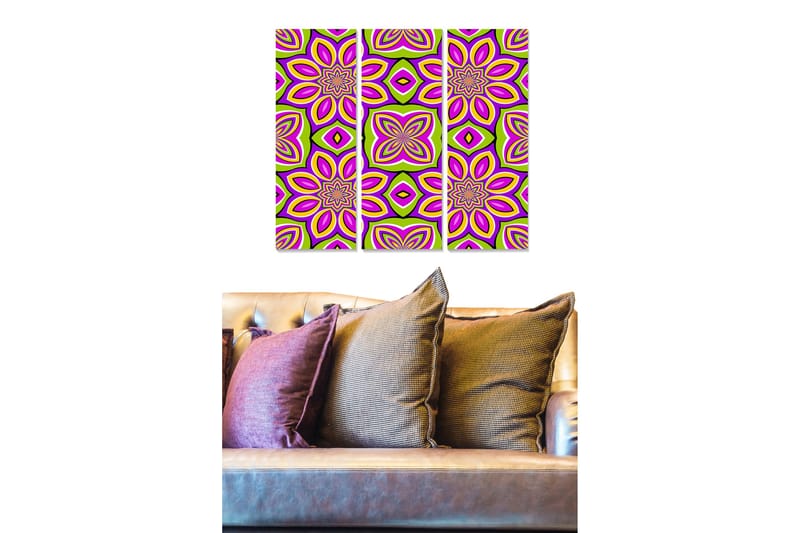 Canvasbilde Floral 3-pk flerfarget, 22x05 cm