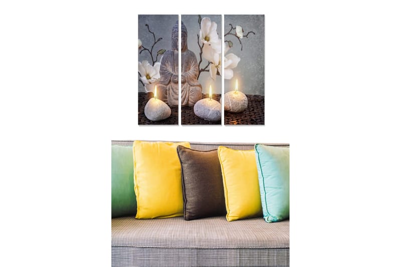 Canvasbilde Floral 3-pk flerfarget, 22x05 cm