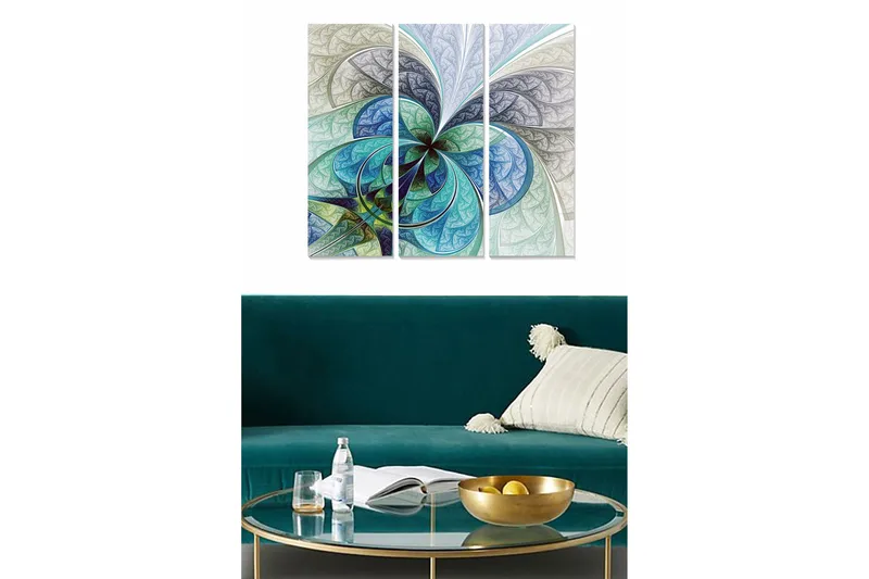 Canvasbilde Floral 3-pk flerfarget, 22x05 cm