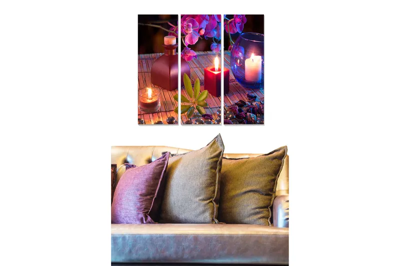 Canvasbilde Floral 3-pk flerfarget, 22x05 cm