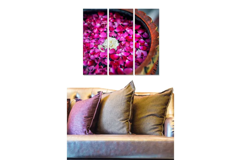 Canvasbilde Floral 3-pk flerfarget, 22x05 cm