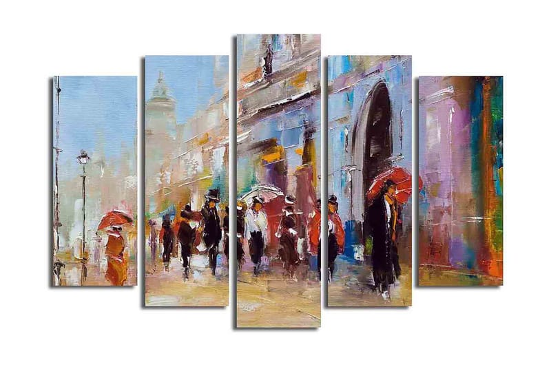 Canvasbilde Floral 5-pk flerfarget, 11x96 cm