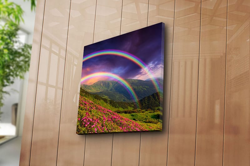 Canvasbilde Floral Flerfarget - 44x54 cm - Interiør - Maleri & posters - Lerretsbilder