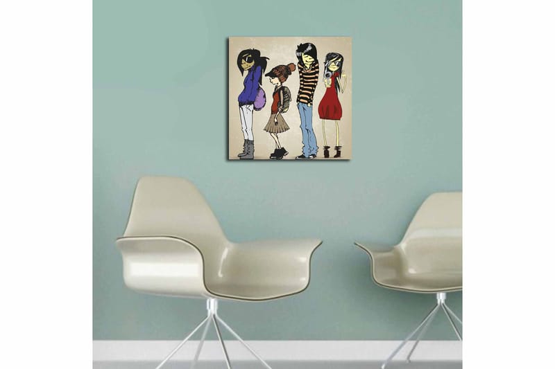 Canvasbilde Floral Flerfarget - 44x54 cm - Interiør - Maleri & posters - Lerretsbilder