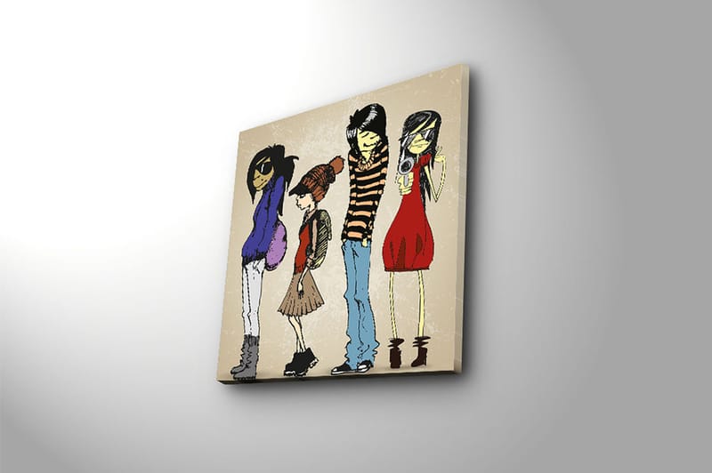 Canvasbilde Floral Flerfarget - 44x54 cm - Interiør - Maleri & posters - Lerretsbilder