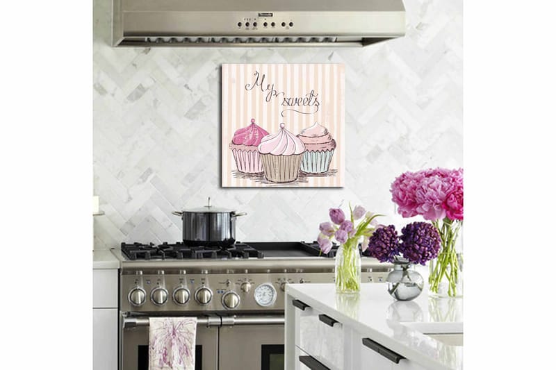 Canvasbilde Floral Flerfarget - 44x54 cm - Interiør - Maleri & posters - Lerretsbilder