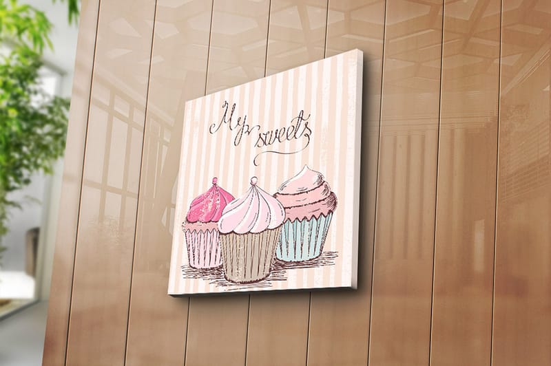 Canvasbilde Floral Flerfarget - 44x54 cm - Interiør - Maleri & posters - Lerretsbilder
