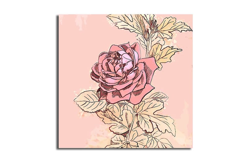 Canvasbilde Floral Flerfarget - 44x54 cm - Interiør - Maleri & posters - Lerretsbilder