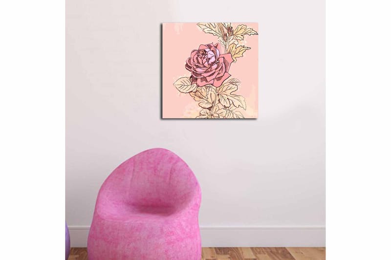 Canvasbilde Floral Flerfarget - 44x54 cm - Interiør - Maleri & posters - Lerretsbilder