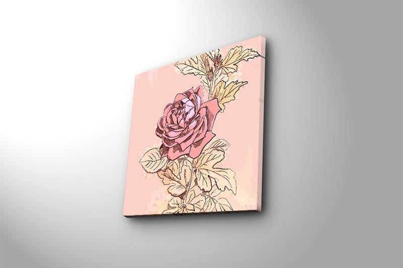 Canvasbilde Floral Flerfarget - 44x54 cm - Interiør - Maleri & posters - Lerretsbilder